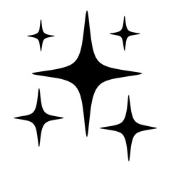 Black star shapes suggesting sparkle or brilliance, arranged in an elegant pattern