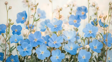 beautiful blue wild flowers virginia blue bells growing in woodland field in the mountains refreshing morning spring season blooming view ai generated 