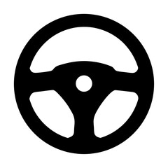 Black and White Illustration of a Vehicle Steering Wheel and System