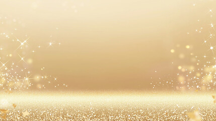 Shiny golden background with glitter, stars, and glowing light effects