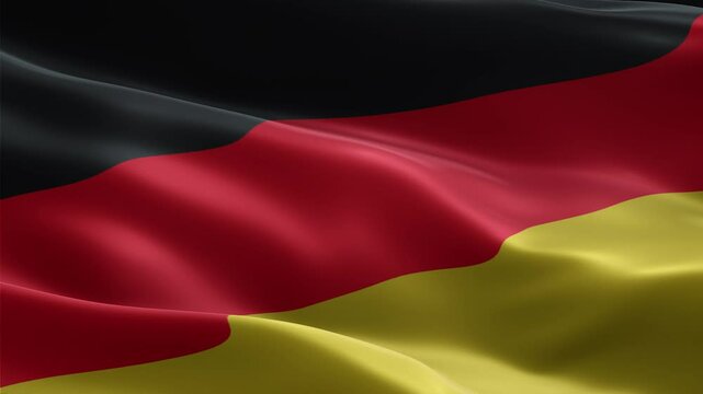 waving national flag of Germany (animation loop) - Looping Animation of the German Flag Waving in the Wind