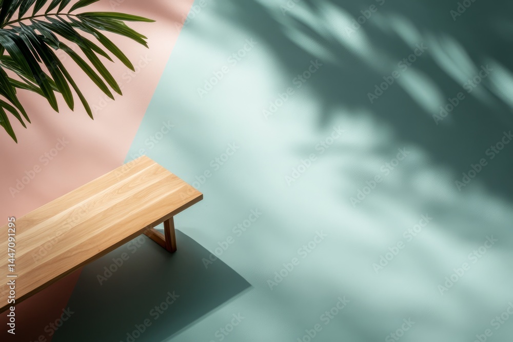 Aufkleber a sleek wooden tv stand sits centrally on a soft pastel backdrop, highlighting its smooth finish whi