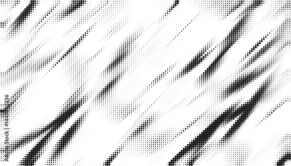 Poster Abstract grunge halftone background. Retro comic grain pixel texture. Dots cartoon wallpaper. Pop art fading wavy gradient pattern. Vector vanishing gritty backdrop.