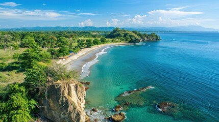 Obraz premium Tropical beach paradise aerial view