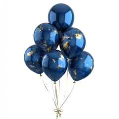 Dark blue and gold balloons clustered