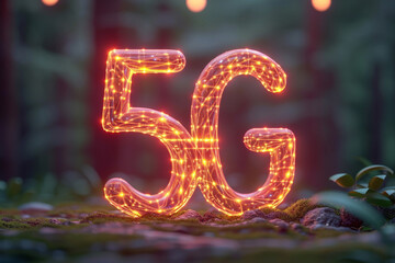 sleek design of geometric 5G technology revolutionizes internet communication  