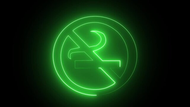 No smoking sign icon warning neon lights video No smoking sign icon warning neon lights. No smoking neon sign  No smoking sign icon warning neon lights