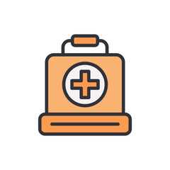 Fototapeta premium First aid kit colored icons, minimalist vector illustration ,simple transparent graphic element .Isolated on white background