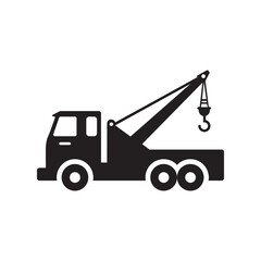 Naklejka premium Recovery truck vector silhouette illustration