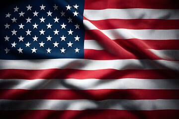 Waving flag Stripes and stars, red, white, and blue, illuminated, symbolizing patriotism and national identity