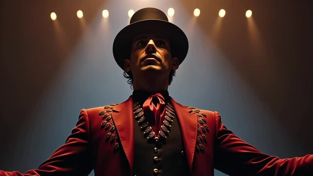 Circus Performer in Spotlight &ndash; Theatrical Showmanship