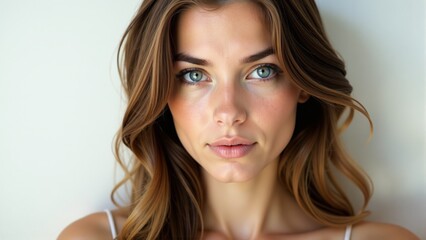 Fototapeta premium Close-Up Portrait Of Attractive Brunette Woman