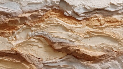 Obraz premium Abstract Beige Rocky Wall Texture with Geological Patterns