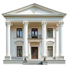 Obraz premium Grand Neo-Classical House with Columns and Elegant Facade