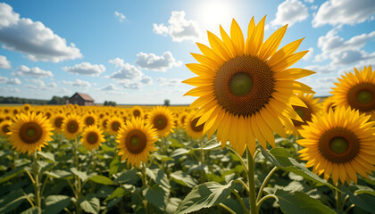 Fototapeta premium Sunflower Field Beautiful Photo