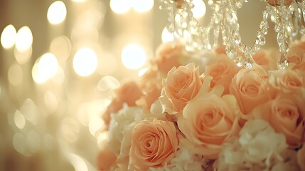 A beautiful wedding ceremony decor with floral generative AI