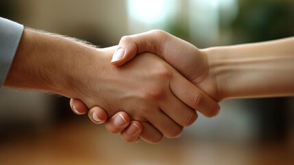 Close-Up of Two People Shaking Hands, Signifying Partnership, Agreement, and Mutual Respect in a Professional or Personal Setting
