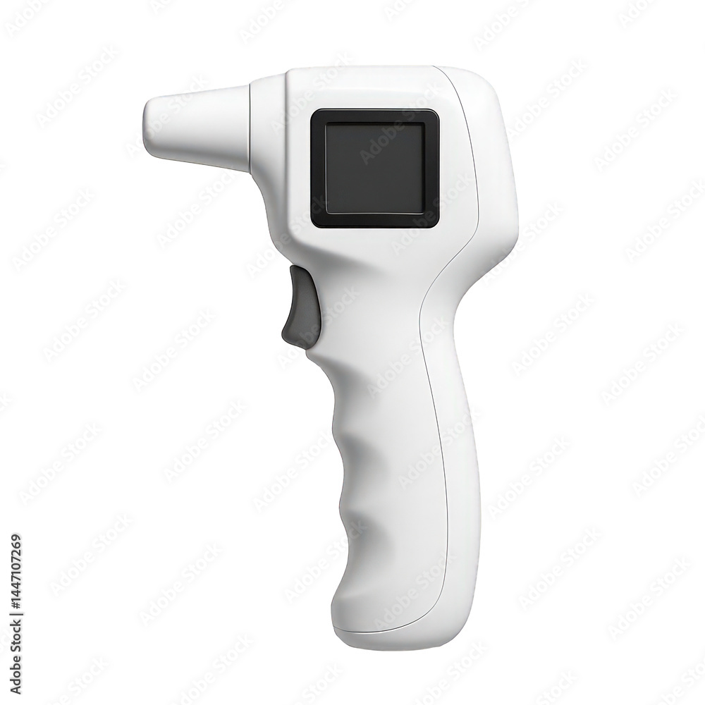 Poster obtain quick and precise temperature readings using this modern white ergonomic handheld digital ele