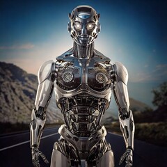 Fototapeta premium Futuristic humanoid robot