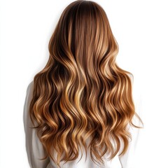 Fototapeta premium Long Wavy Hairstyle with Subtle Ombre Effects for Stylish Look