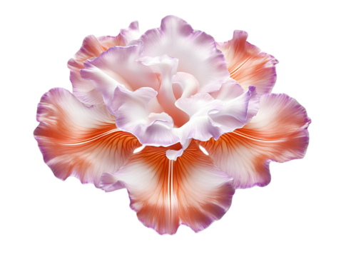 Isolated Pink Orange White Iris Flower Photo