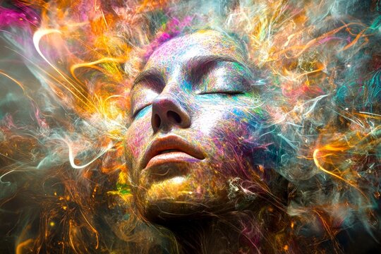 Hallucination - due to ibogaine: abstract image of well-being. Mysterious illness. Unknown sickness. Blurry vision. Metaphorical ibogaine emotions of a mental illusion. Neurological abnormal.