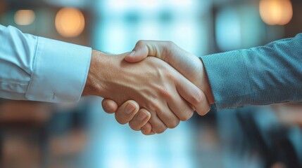 The Art of Agreement: A Symbolic Handshake Illustrating Collaboration and Partnership in a Modern Business Context
