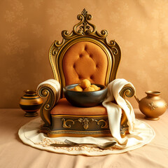 calabash on a brown sugar throne, layout, place to copy