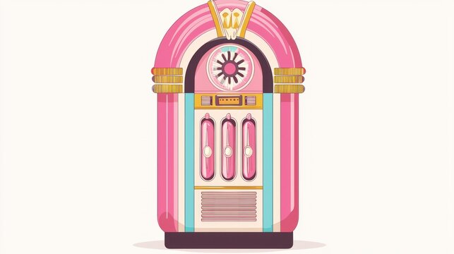 Kawaii jukebox isolated on white background