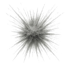 A powerful burst of granular texture radiating outward, creating dynamic textured lines spreading widely.