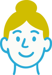 Cartoon Woman Face Icon