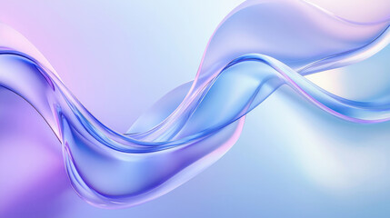 Abstract liquid curves in pastel shades of blue and purple.  Fluid, elegant, and smooth flowing shapes create a calming, serene, and soft visual experience