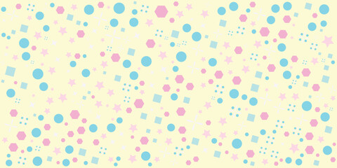Seamless vector pattern with geometric shapes in memphis style. pastel colors. Background for posters, parties,vintage textile designs, cards.
