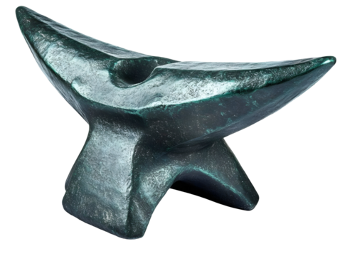 Isolated Teal Anvil, Decorative Metal Object Illustration