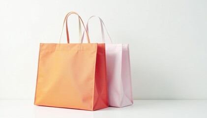 Stylish reusable canvas shopping bag, white background, environment, green, minimal