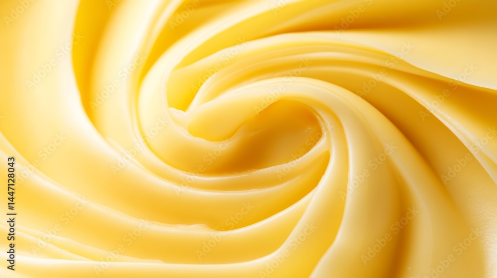 Poster Swirling golden honey forms an abstract liquid pattern, beautifully highlighted by soft lighting that enhances its rich glossy texture and creates a captivating visual