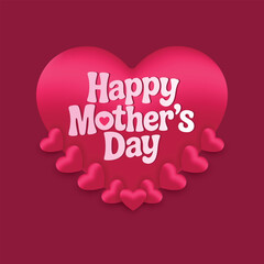 Naklejka premium Happy mothers day celebration wishes card vector design background 
