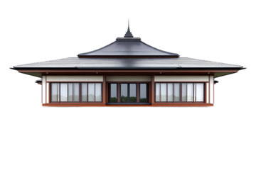 Japanese Traditional House Illustration Isolated Background Front View