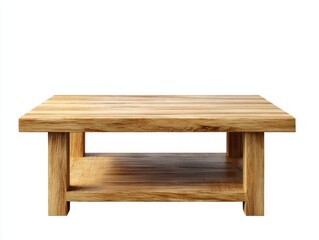 A simple wooden coffee table isolated isolated on white background