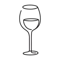 Elegant Wine Glass Silhouette Illustration Perfect for Drinks and Celebration Themes
