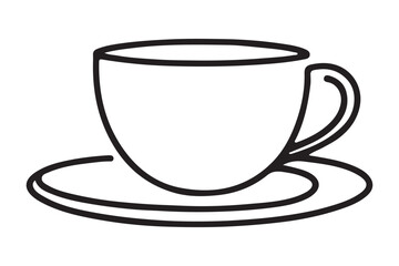Minimalist Coffee Cup Illustration Line Art Vector Design Refreshment Themes