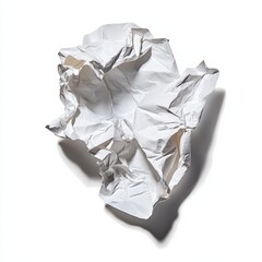 Obraz premium Crumpled Piece of Paper Flat on Surface with Soft Shadows