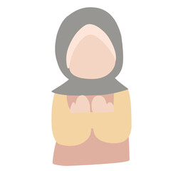 Muslim people activity illustration set