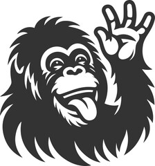 orangutan vector black