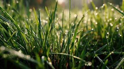 Obraz premium Dew-kissed grass