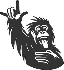 orangutan vector black