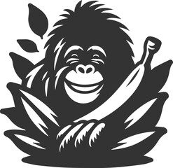 orangutan vector black © MDAbdul