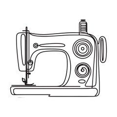 Vintage Sewing Machine Silhouette Vector Illustration Design Resource
