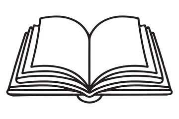 Open Book Silhouette Outline Icon Vector Illustration Graphic Design