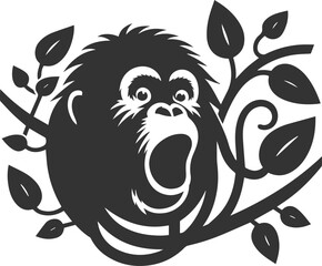 orangutan vector black